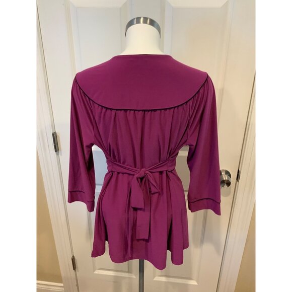 BCBG Max Azria Purple V-Neck 3/4 Sleeve Top, Size XL - Picture 5 of 7